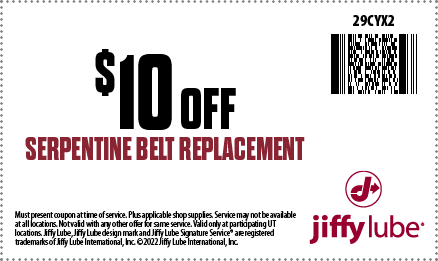 Cost of serpentine 2025 belt replacement jiffy lube